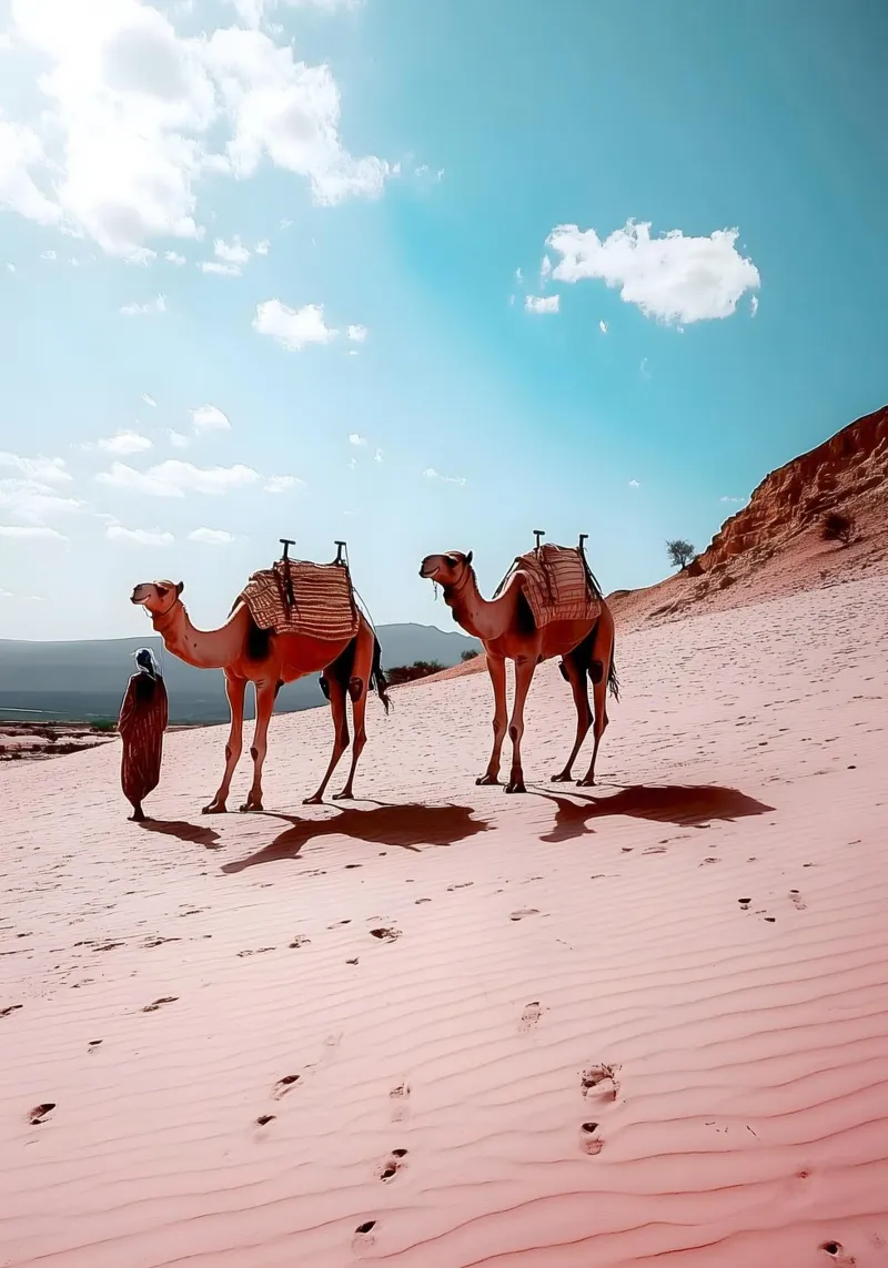 Kamele in der Wüste - Sammlung Marrakesch Hahnemühle von Conde Arte