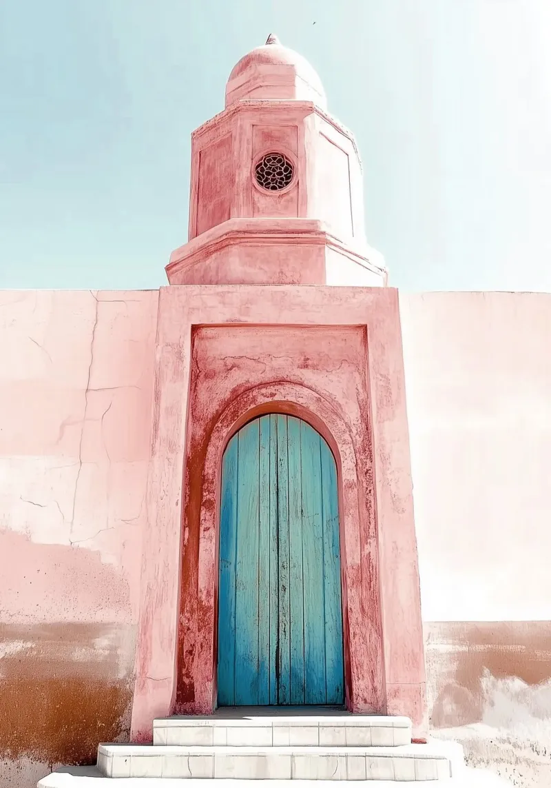 Piccola moschea nel deserto - Collezione Marrakesh pellicola backlit da Conde Arte