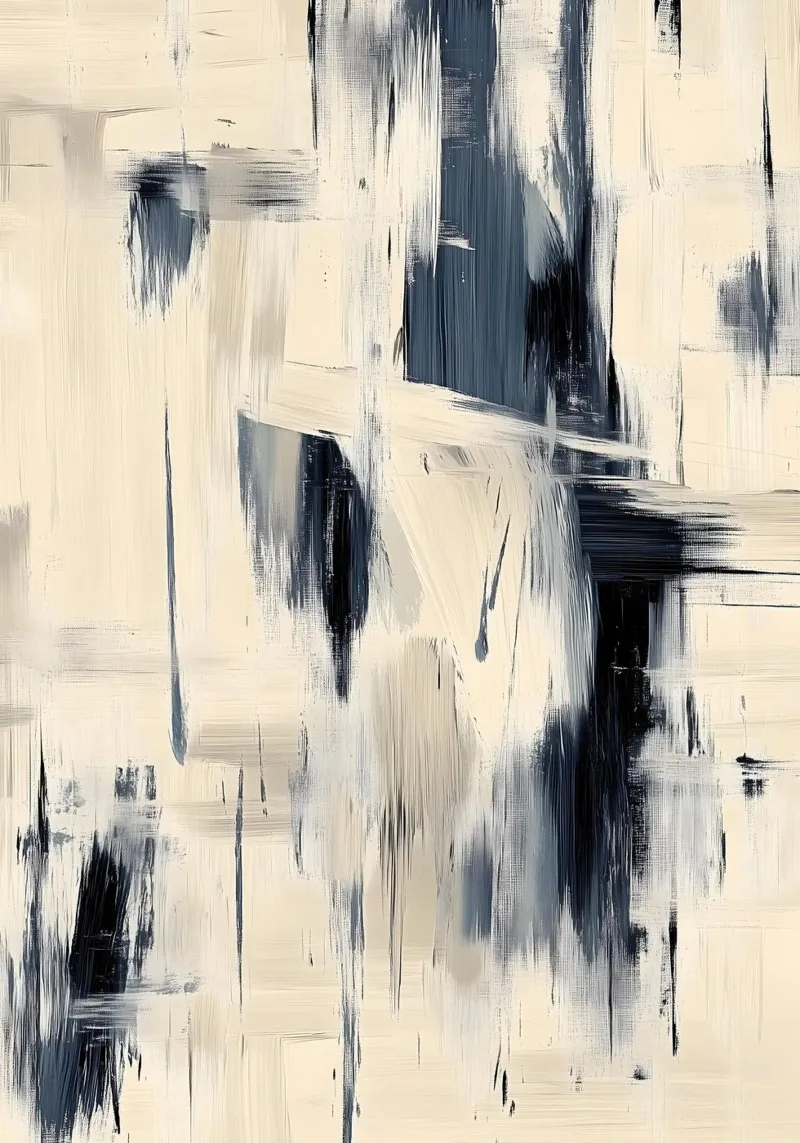 Painting and brushwork - Blue and beige Abstract Collection acrylic glass by Conde Arte