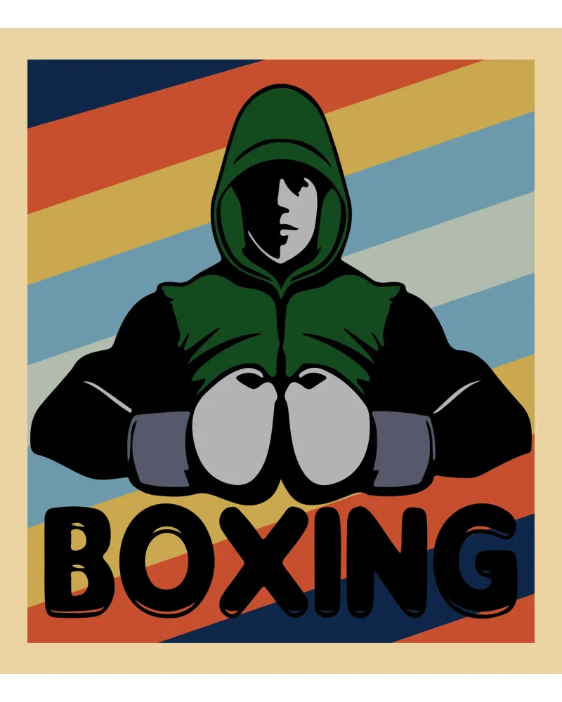 boxe retro art design pellicola backlit da ririedis