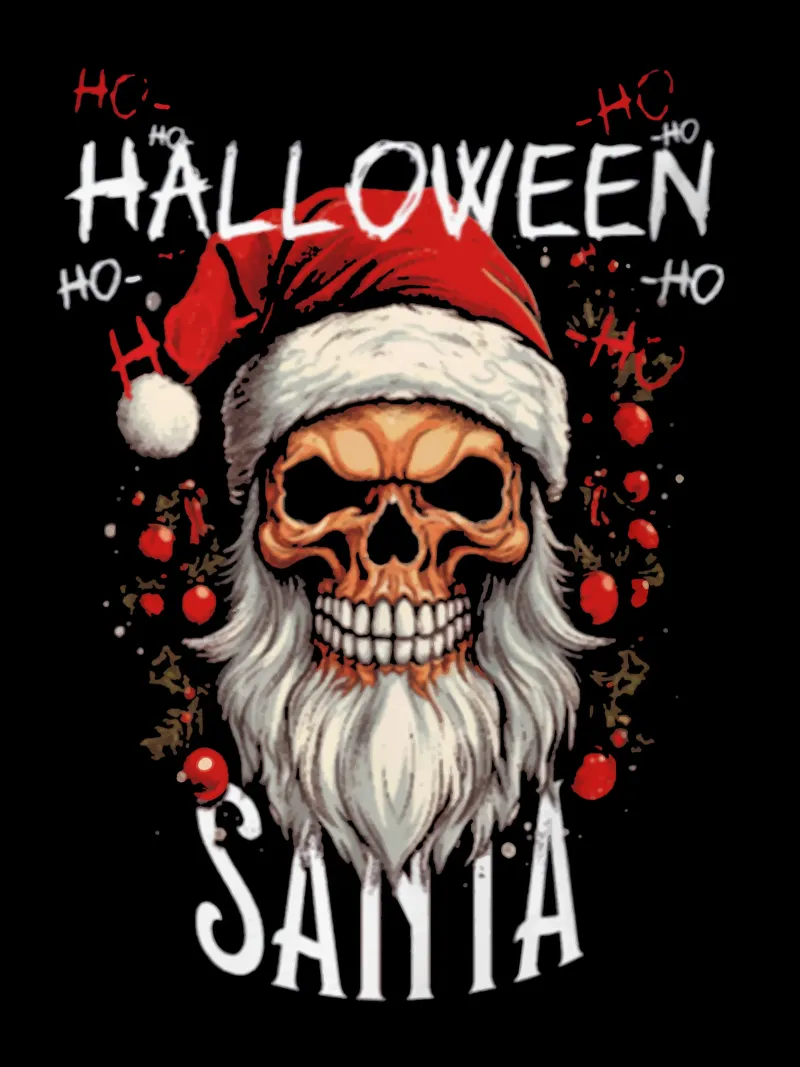 Babbo Natale di Halloween poster con telaio in plastica da Gunawan Rb