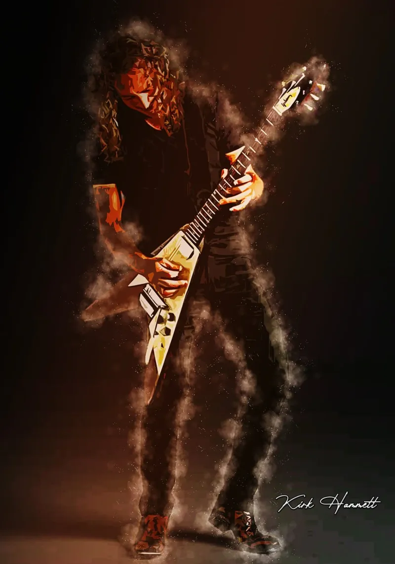 Arte di Kirk Hammett poster con telaio in alluminio da neonartroom