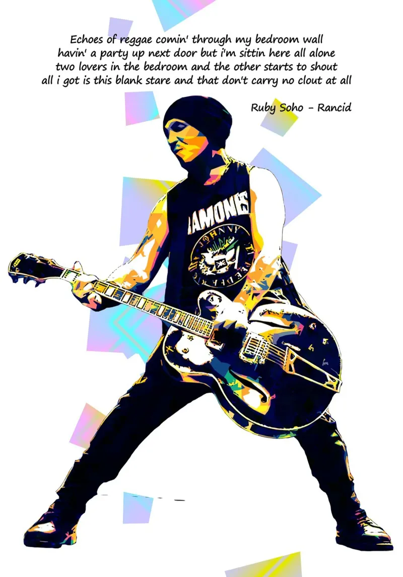 La leggenda di Tim Armstrong poster con telaio in legno da neonartroom