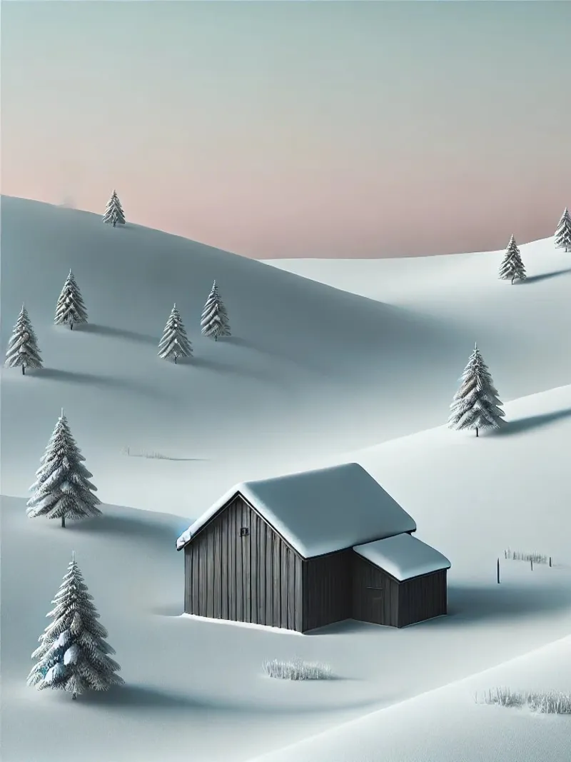 Paysage de neige calme avec ciel pastel poster avec cadre en plastique de Christmas Shop