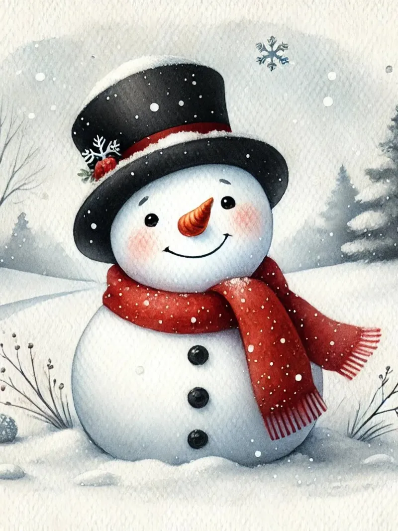 Pupazzo di neve con sciarpa rossa plexiglass da Christmas Shop