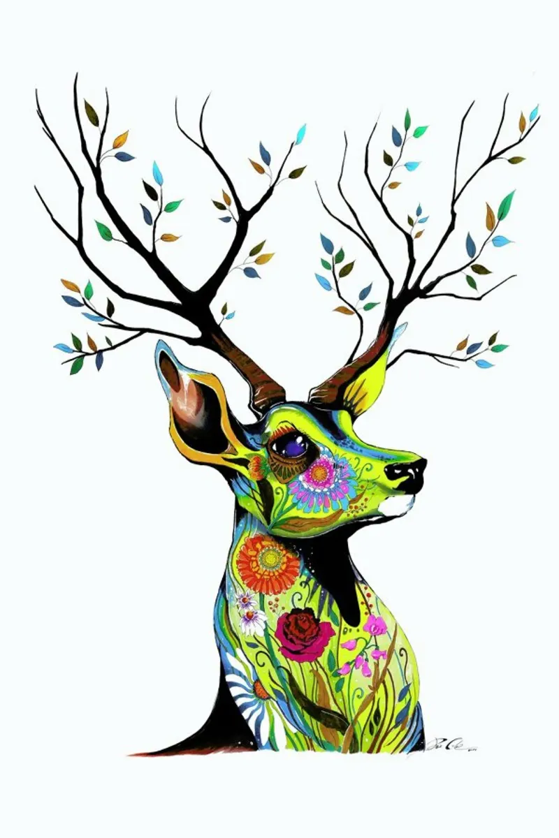 Deer Nature poster con telaio in plastica da Pixie Cold