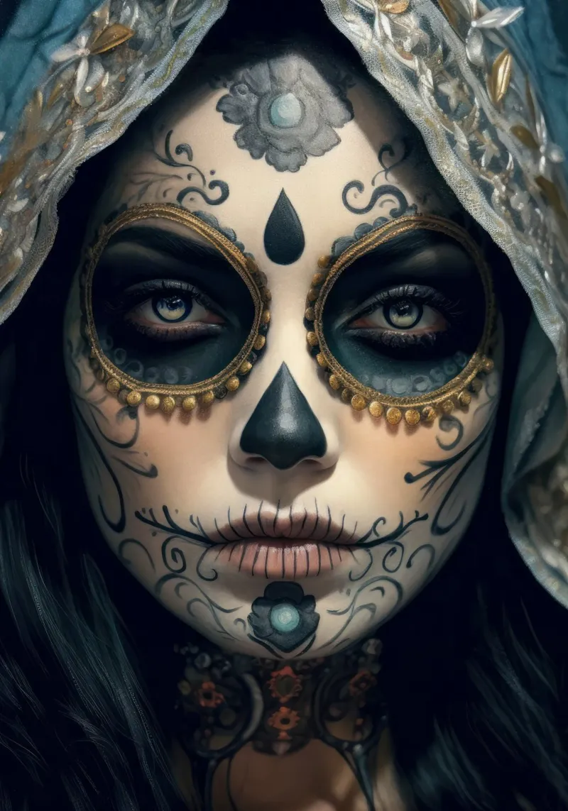 La Catrina Skull Girl Alu-Dibond von Lootprint