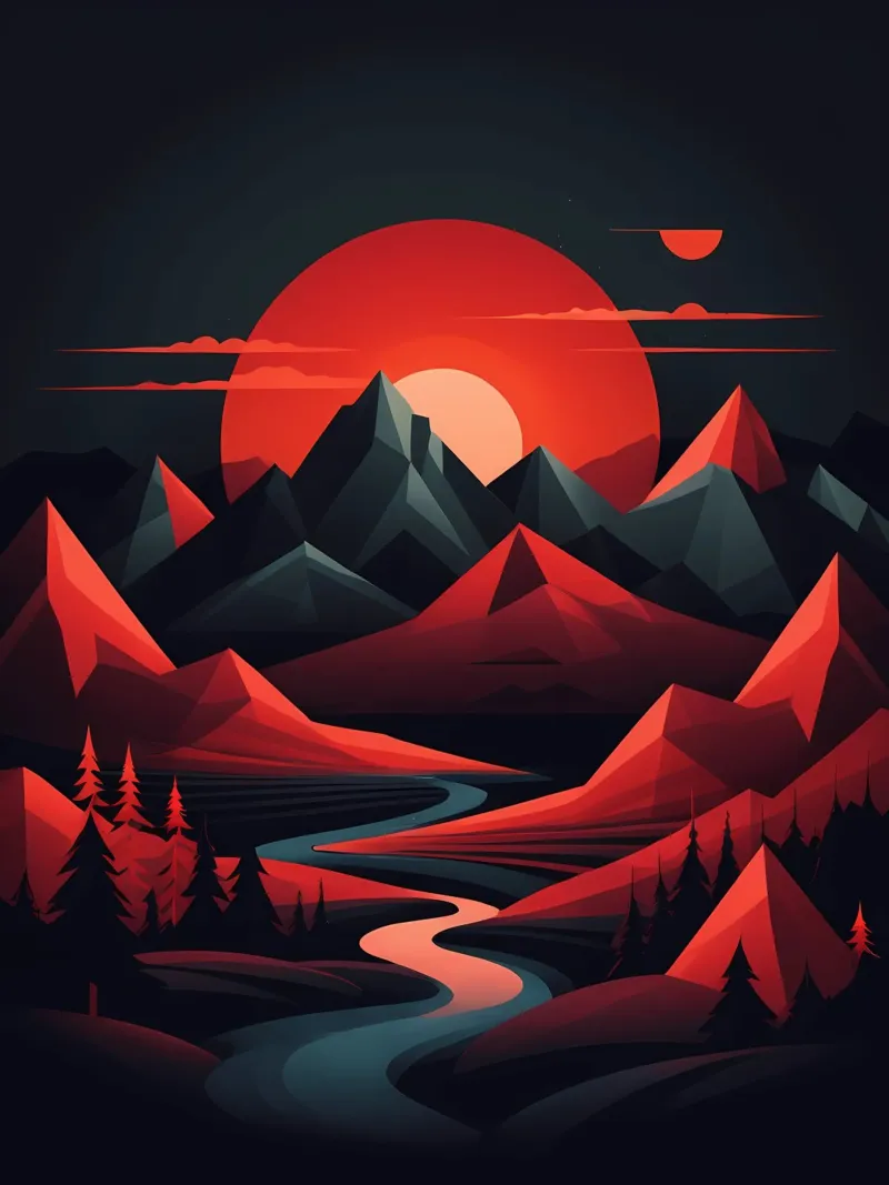 Zonsondergang Symfonie canvas met Baklijst van Artistic-shop