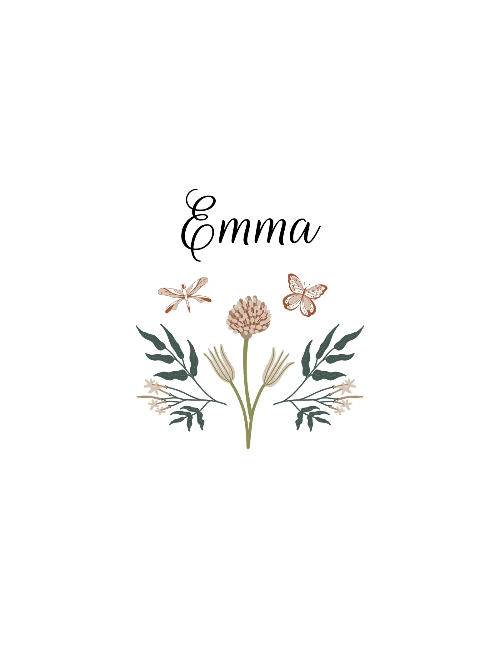 Flowers & Butterflies Bouquet with Name pellicola backlit da anisillustration