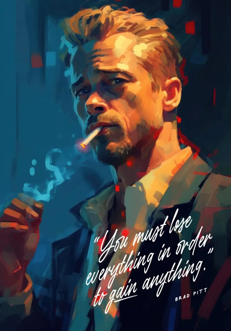 Brad Pitt Art Quote pellicola backlit da Lootprint