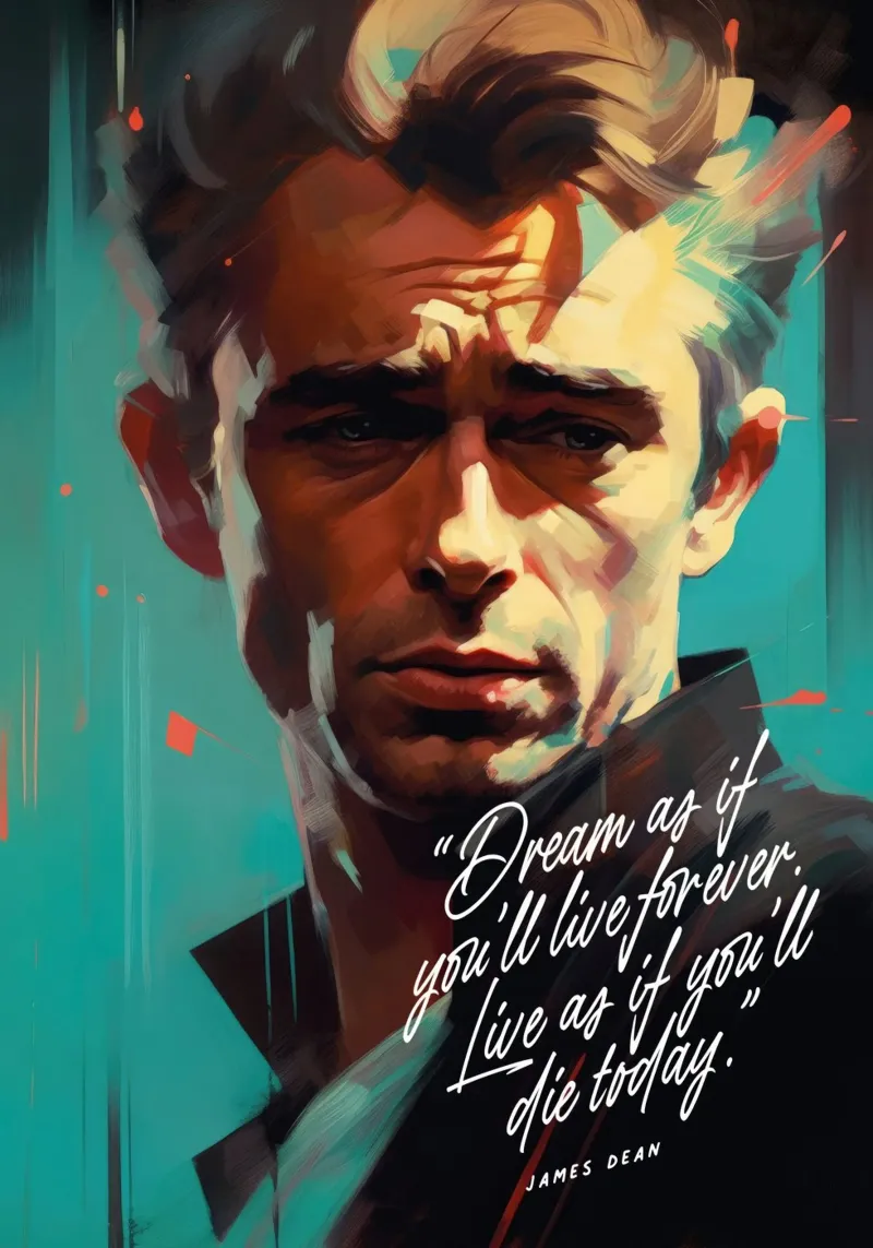 James Dean Art Quote pellicola backlit da Lootprint
