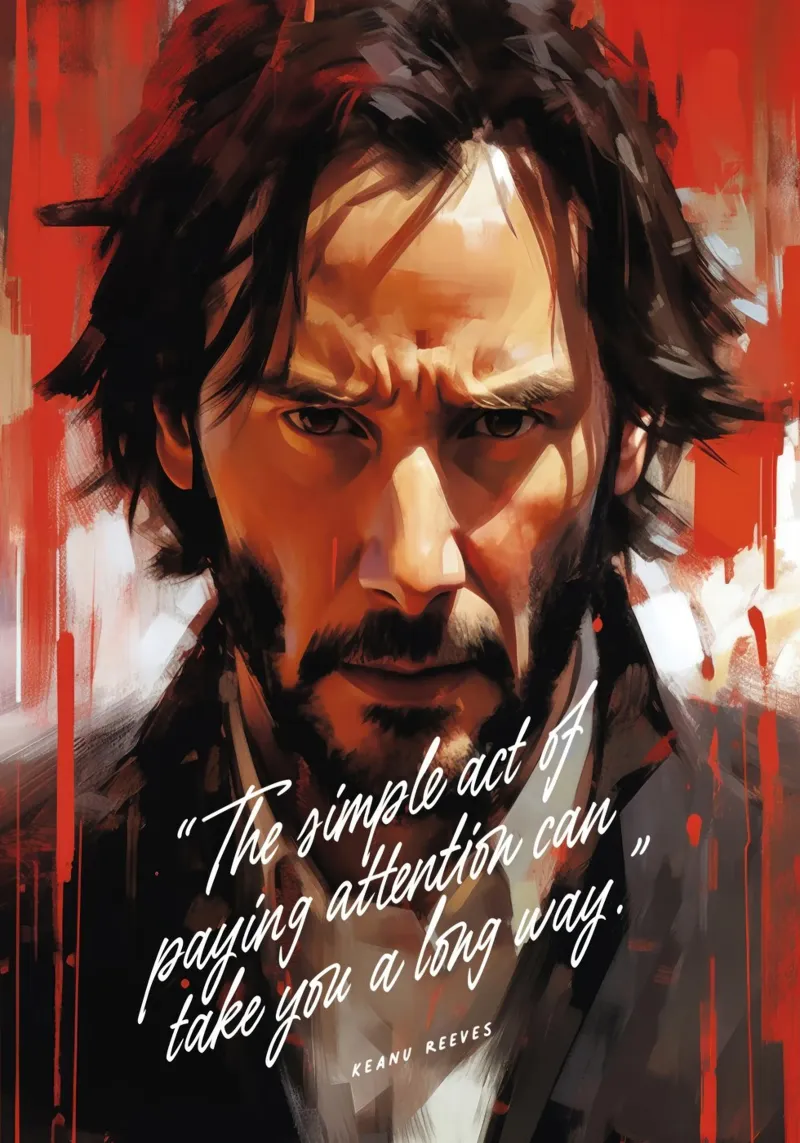 Keanu Reeves Art Quote pellicola backlit da Lootprint