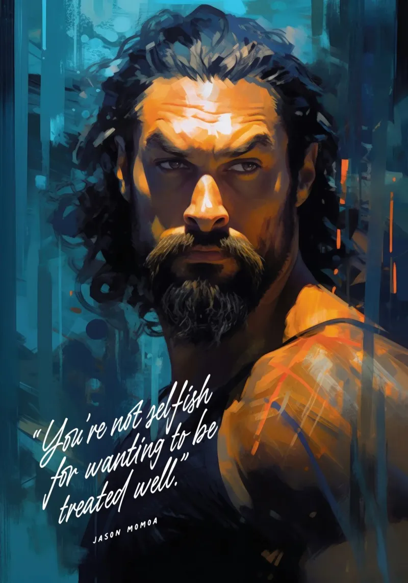 Jason Momoa Art Quote pellicola backlit da Lootprint