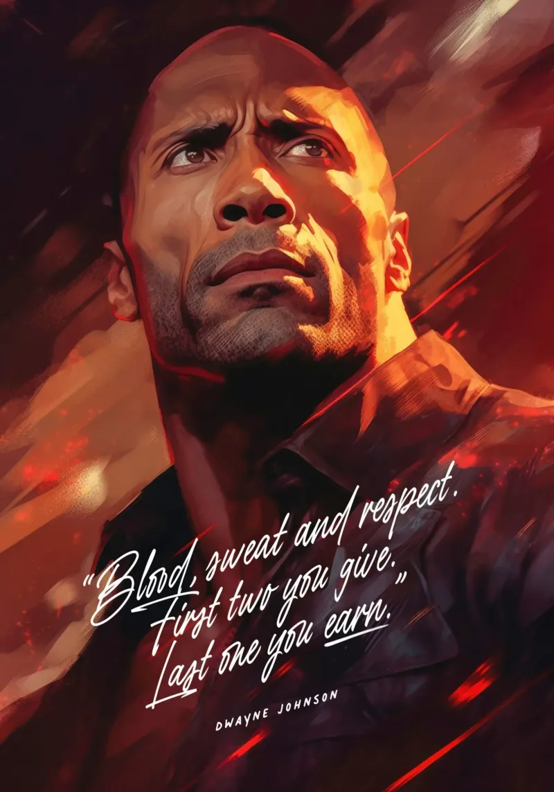 Dwayne Johnson Art Quote pellicola backlit da Lootprint