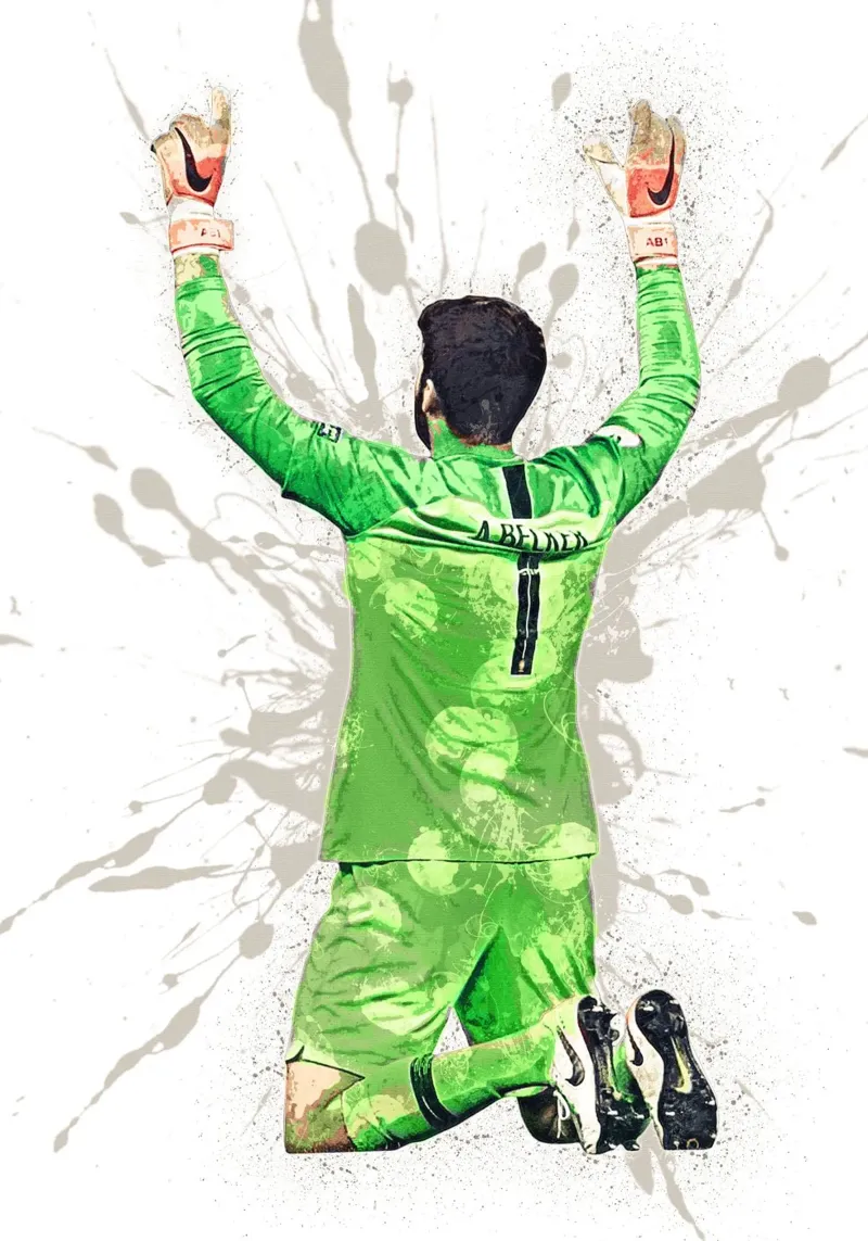 Alisson Becker Brazil tela con Cornice a cassetta da tenten