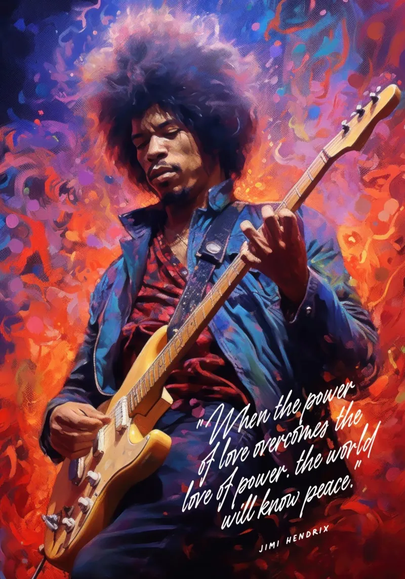 Jimi Hendrix Art Quote pellicola backlit da Lootprint