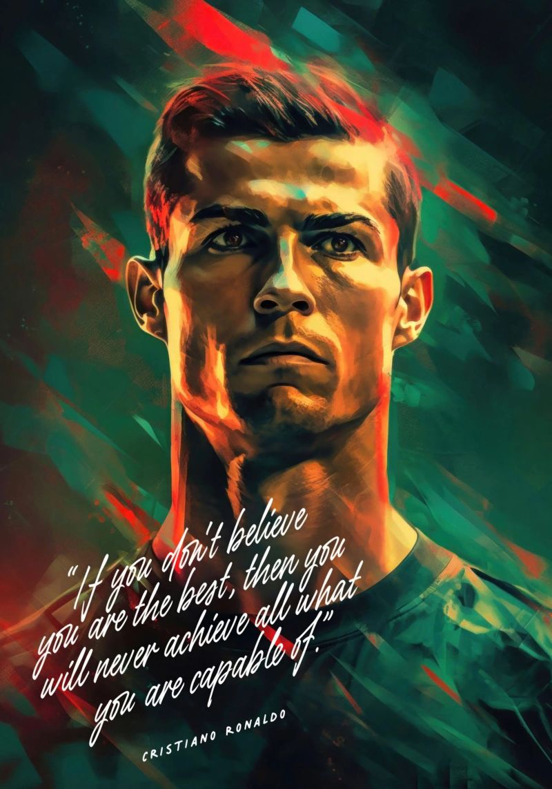 Cristiano Ronaldo Art Quote Poster von Lootprint