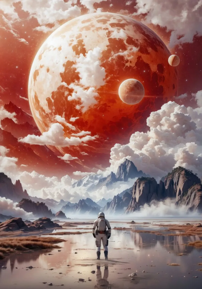 Astronauta del Pianeta Rosso alluminio dibond da Lootprint