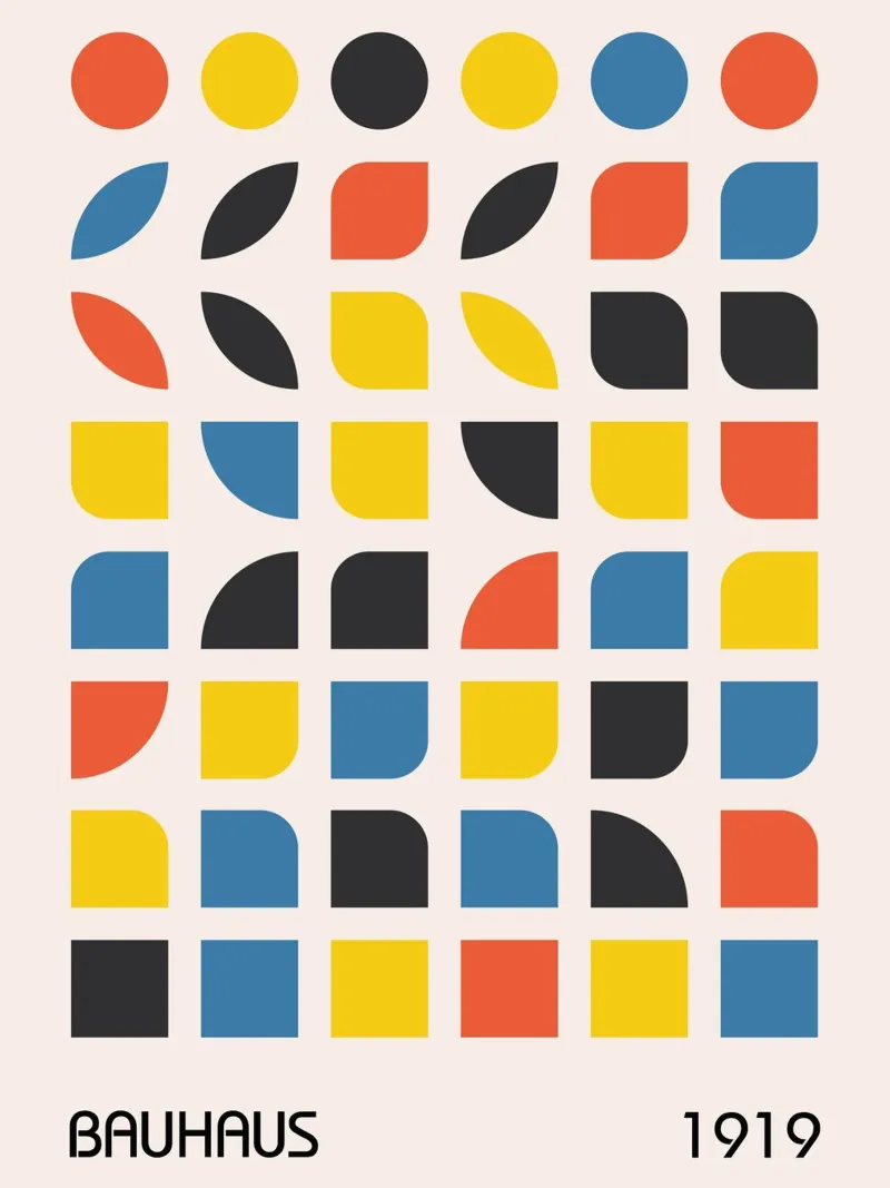 Grafica Bauhaus 1919 - Design geometrico moderno pellicola backlit da Whole©