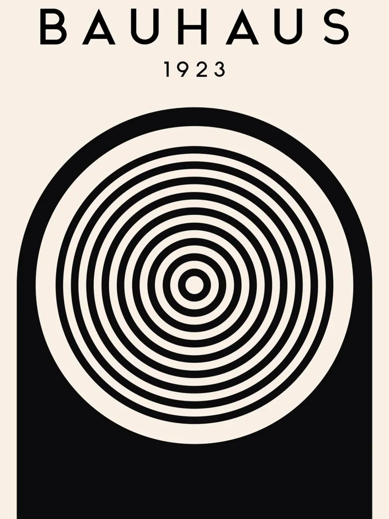 Grafica Bauhaus 1923 - Design minimalista in bianco e nero pellicola backlit da Whole©