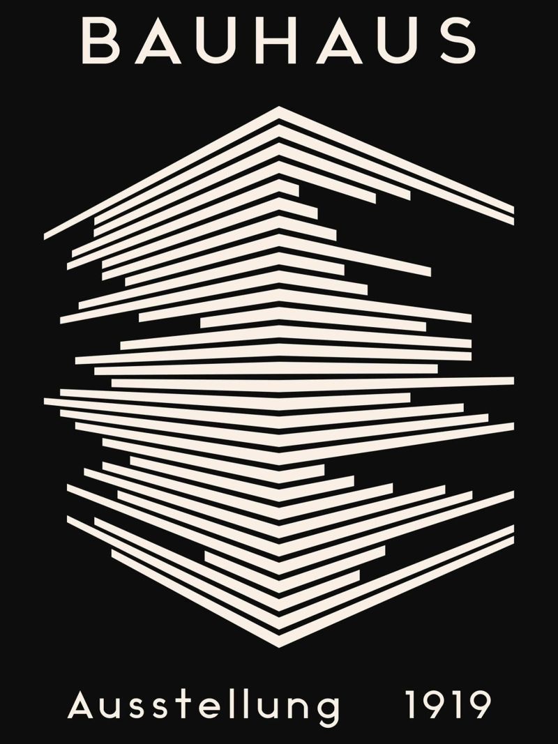 Bauhaus Ausstellung 1919 – Geometrisches Linien-Design Poster von Whole©