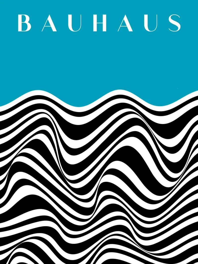 Bauhaus Wave Design - Grafica astratta in bianco e nero pellicola backlit da Whole©