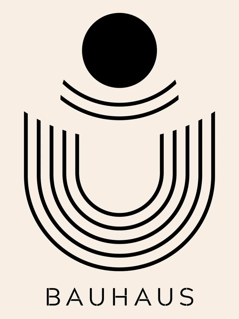 Bauhaus semicircle - abstract geometry in a modern style hahnemühle by Whole©