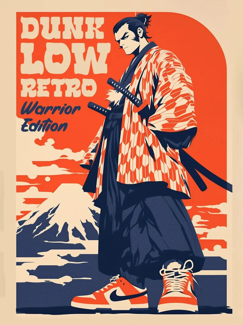 Samurai sneakers poster con telaio in plastica da 2toastdesign