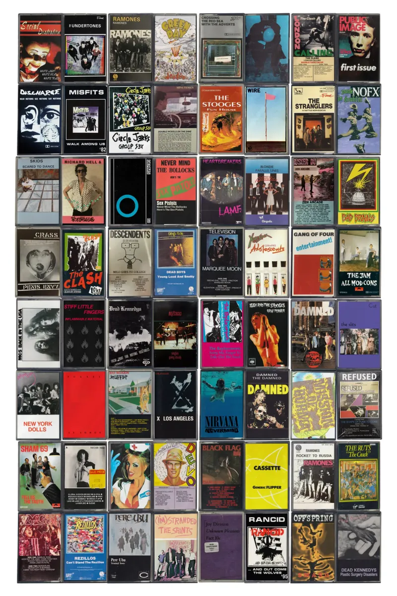 I più grandi album punk di tutti i tempi - Copertine di cassette vintage alluminio dibond da MrMustardPrints