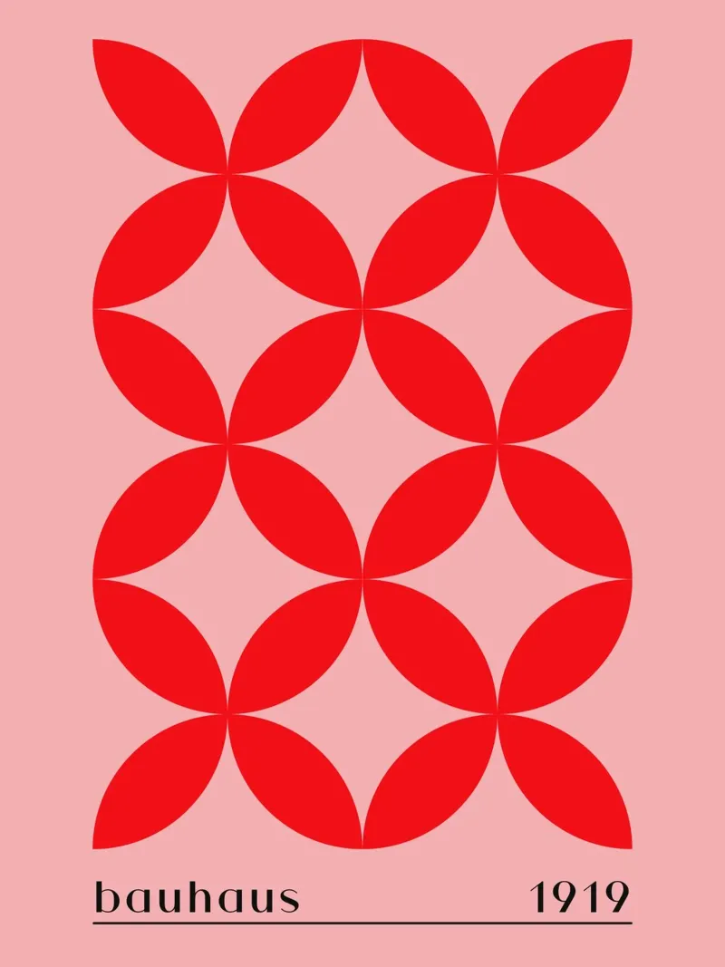 Motivo rosso Bauhaus poster con telaio in plastica da Whole©