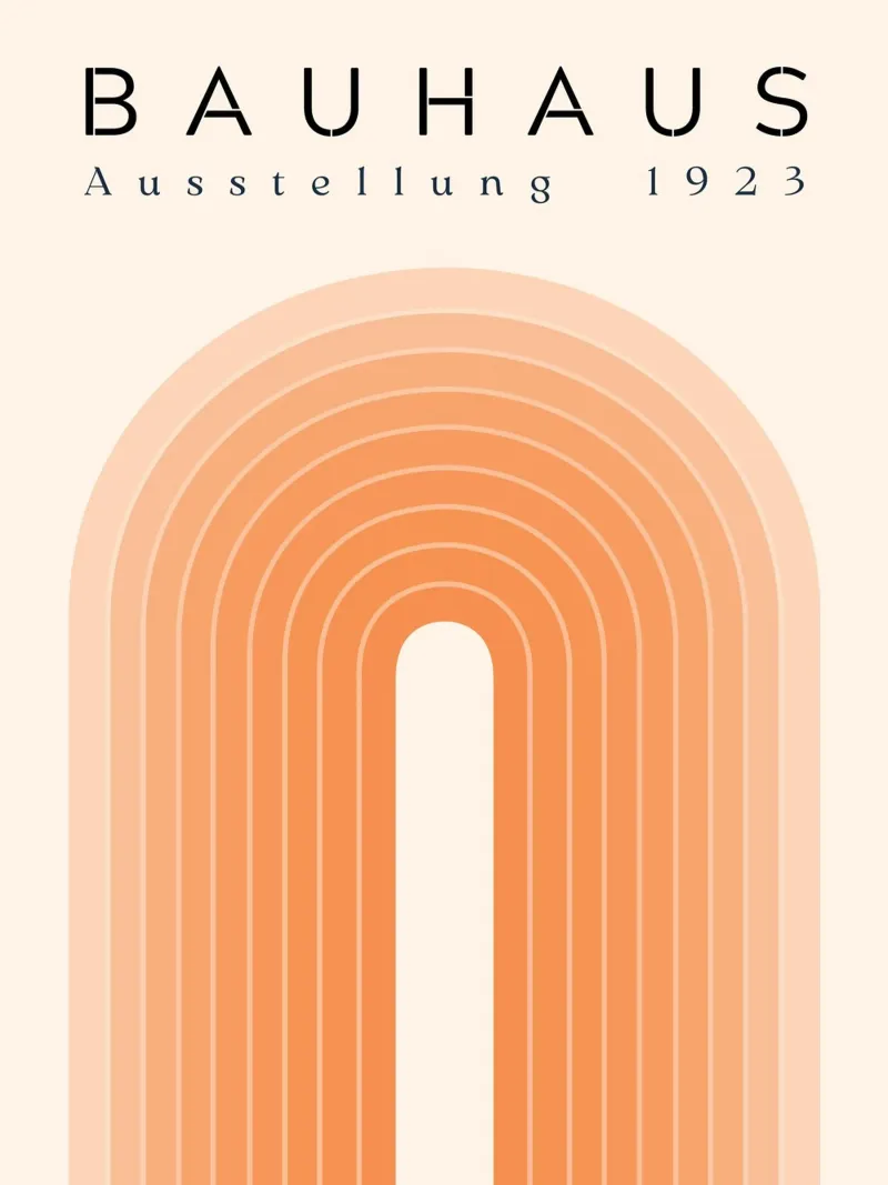 Bauhaus retro bogen poster met aluminium frame van Whole©