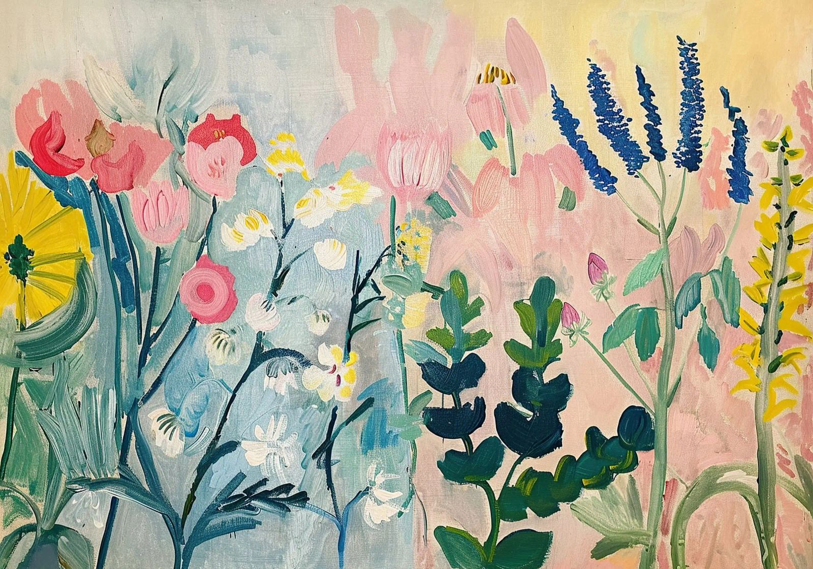 Fleurs Abstraites Fleurs sauvages Multicolores poster de Euphoria Theresa