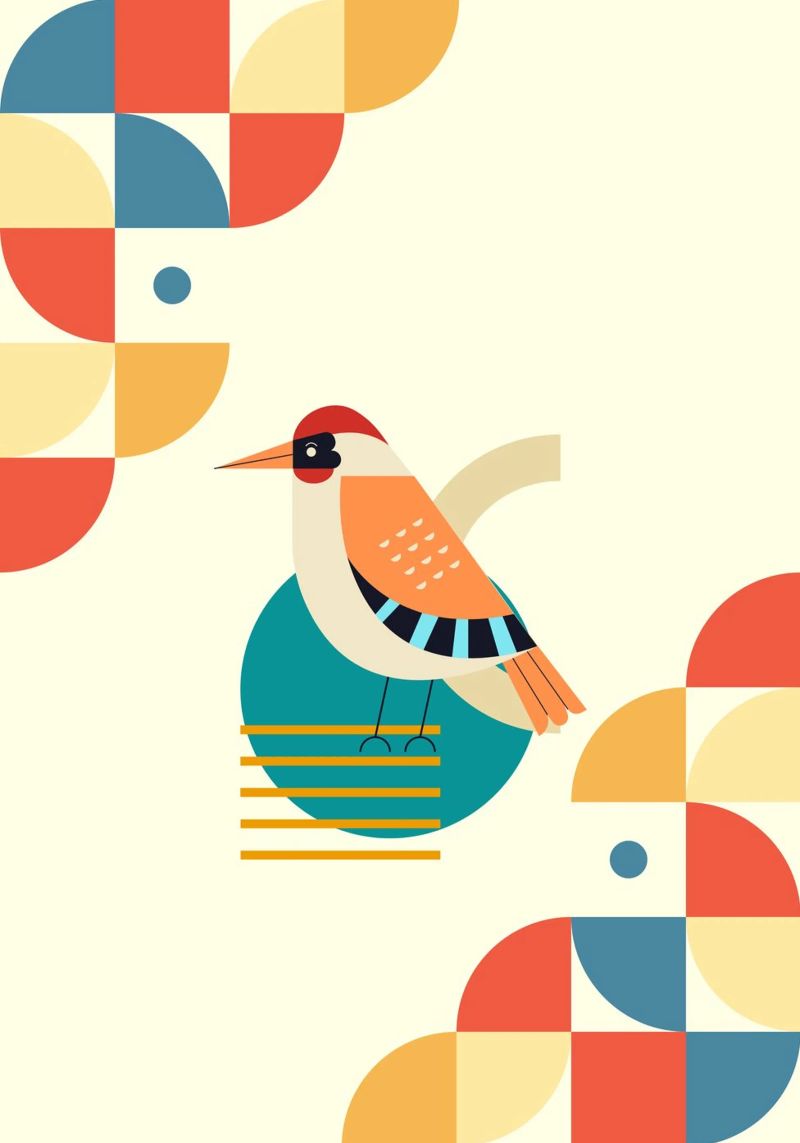 Bird design geometric pellicola backlit da LisaArtes