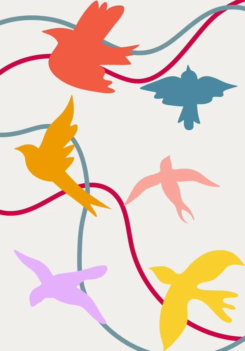 Colorful birds in flight pellicola backlit da LisaArtes