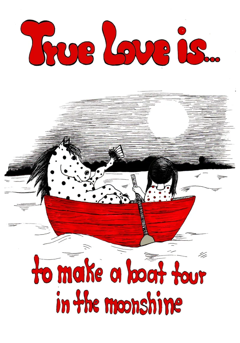 True Love is to make s boat tour in the moonshine carta hahnemühle da Pferdemädchen