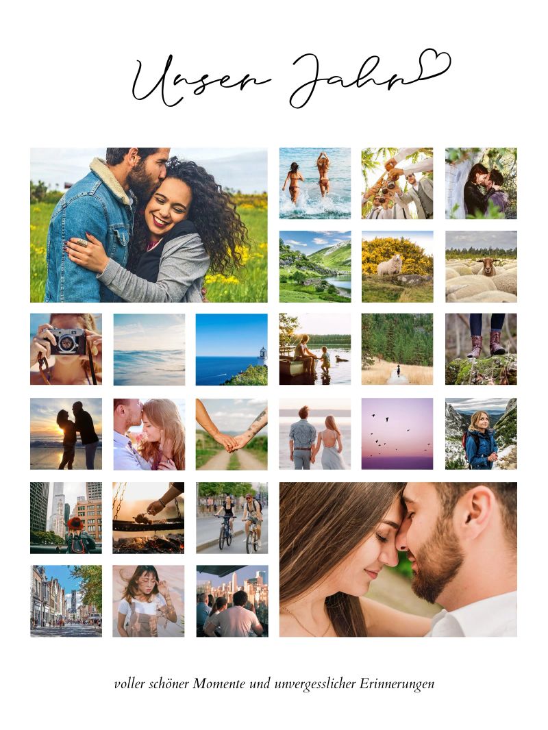 Unser Jahr | Fotocollage Poster von Bildschön | Fotocollagen