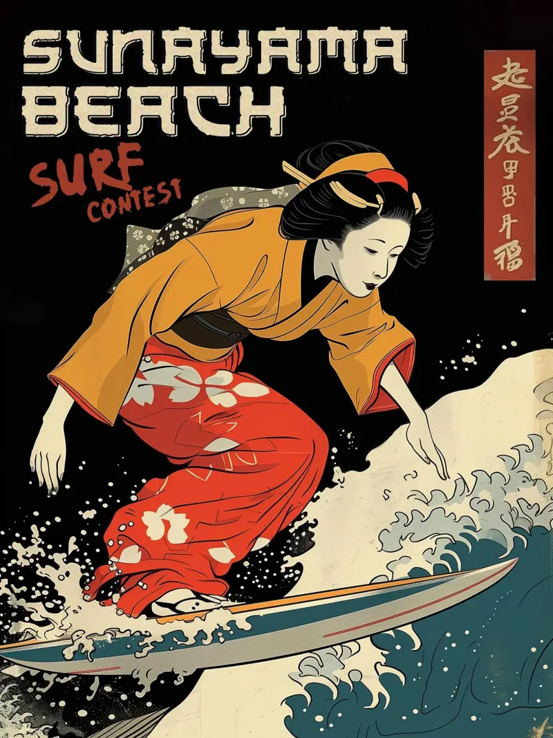 Geisha surfer carta hahnemühle da 2toastdesign
