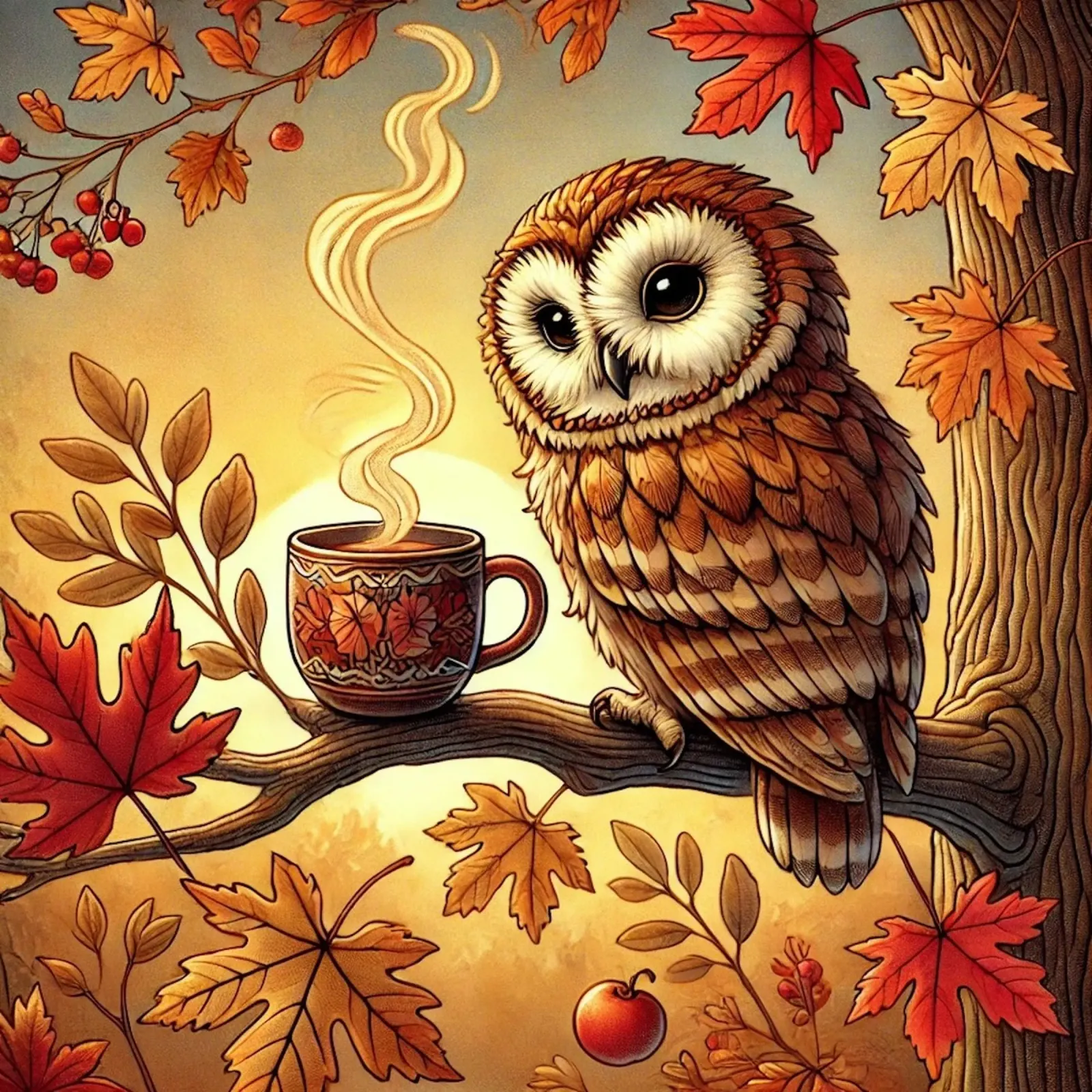 Gufo d'autunno Serenity pellicola backlit da FluffyToons