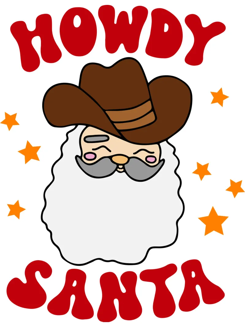 Howdy Kerstman Grappig Kunstontwerp canvas van onefeelshop