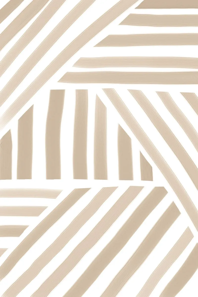 Abstract Beige and White Geometric Stripe Pattern canvas by Melloi Art Print