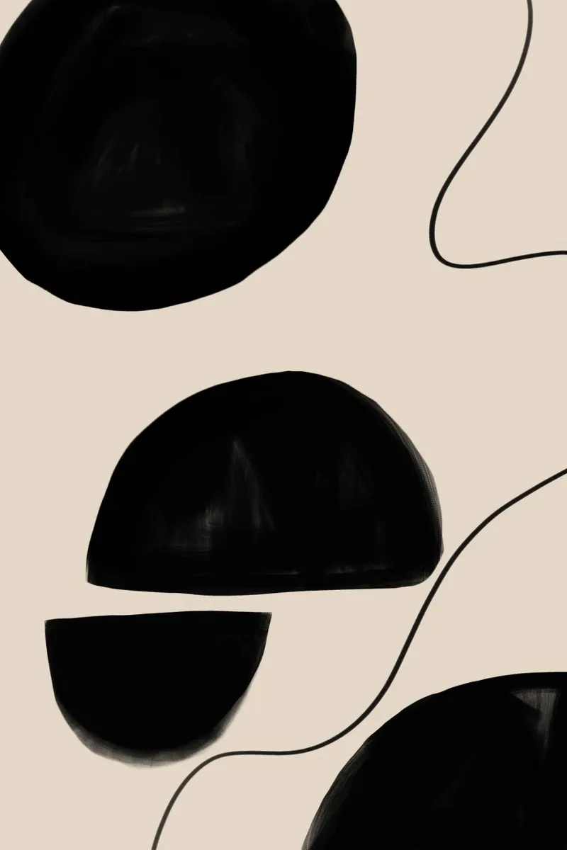 Abstraktes geometrisches Design auf beigem Hintergrund Hahnemühle von Melloi Art Print