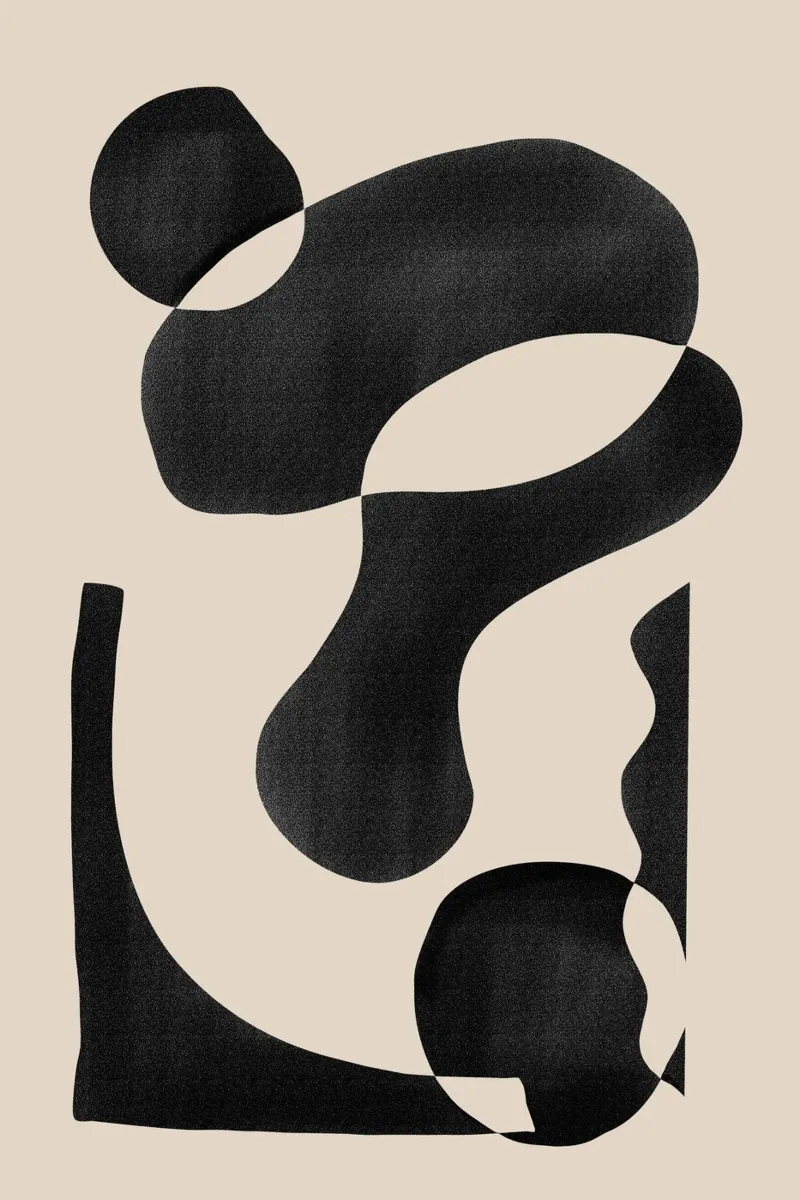 Abstrakte organische Form auf Beige Hintergrund Alu-Dibond von Melloi Art Print