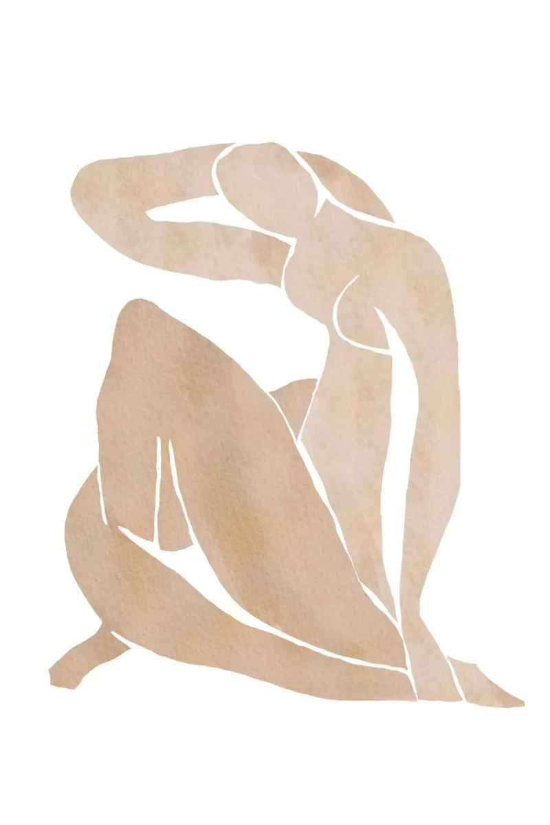 Frau Silhouette in sitzender Pose Alu-Dibond von Melloi Art Print