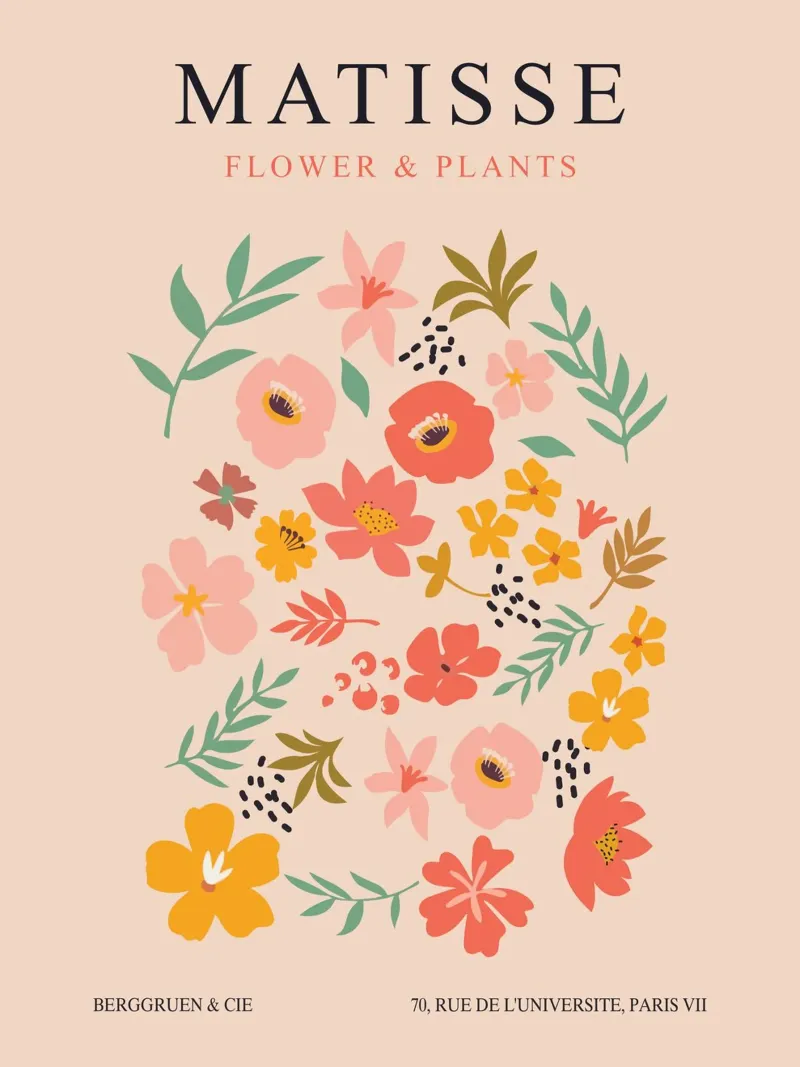 Matisse Bloemen - Elegant Kunstontwerp canvas met Baklijst van Whole©