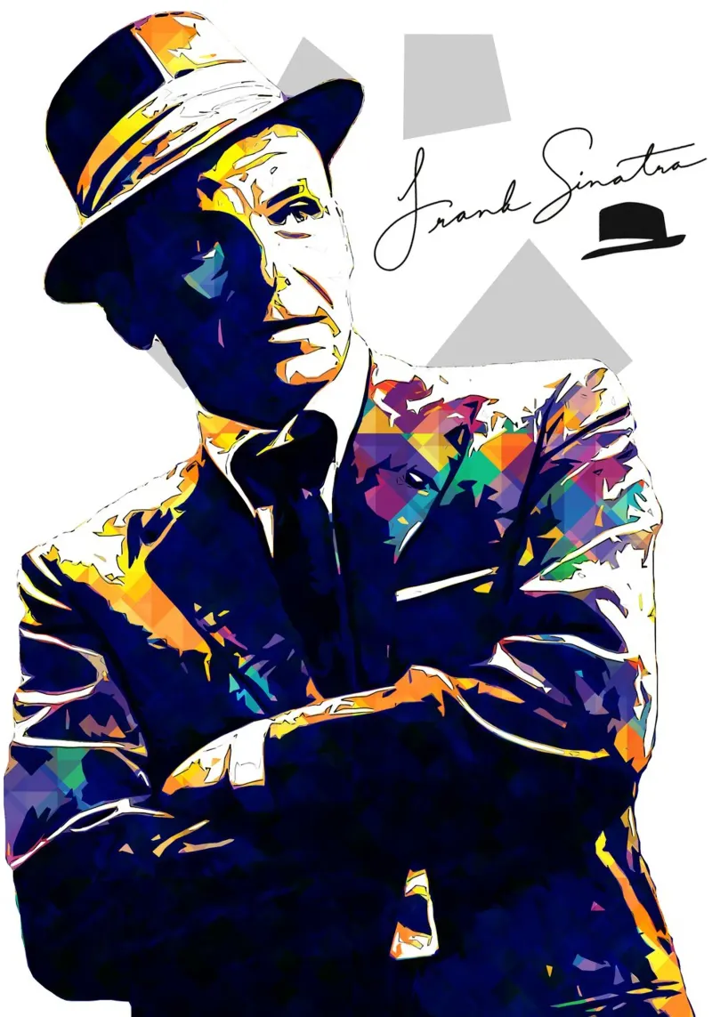Kunst van Sinatra acryl van neonartroom