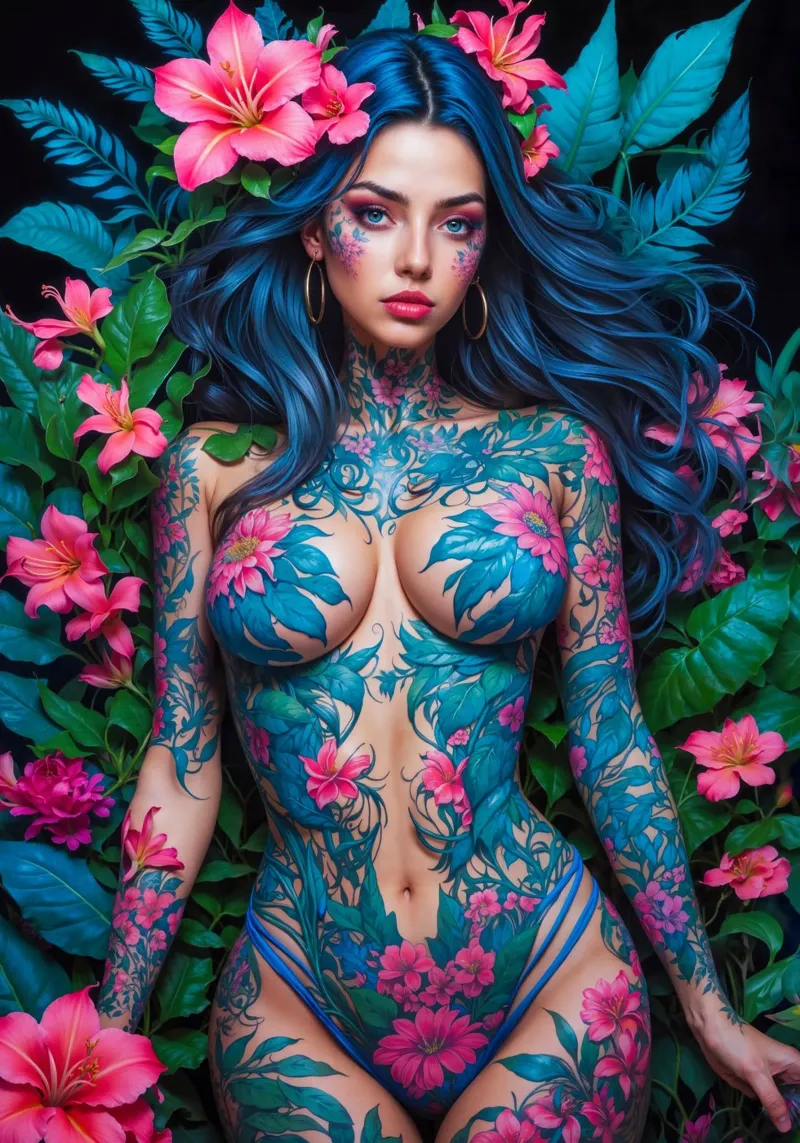 Erotic Flower Lady alu-dibond by Lootprint