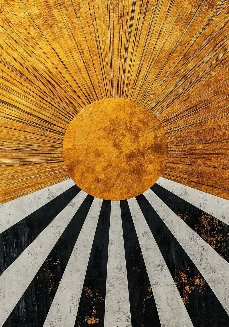 Art Déco "Golden Glamour: Un sogno Deco". poster con telaio in alluminio da Nikis Art Studio