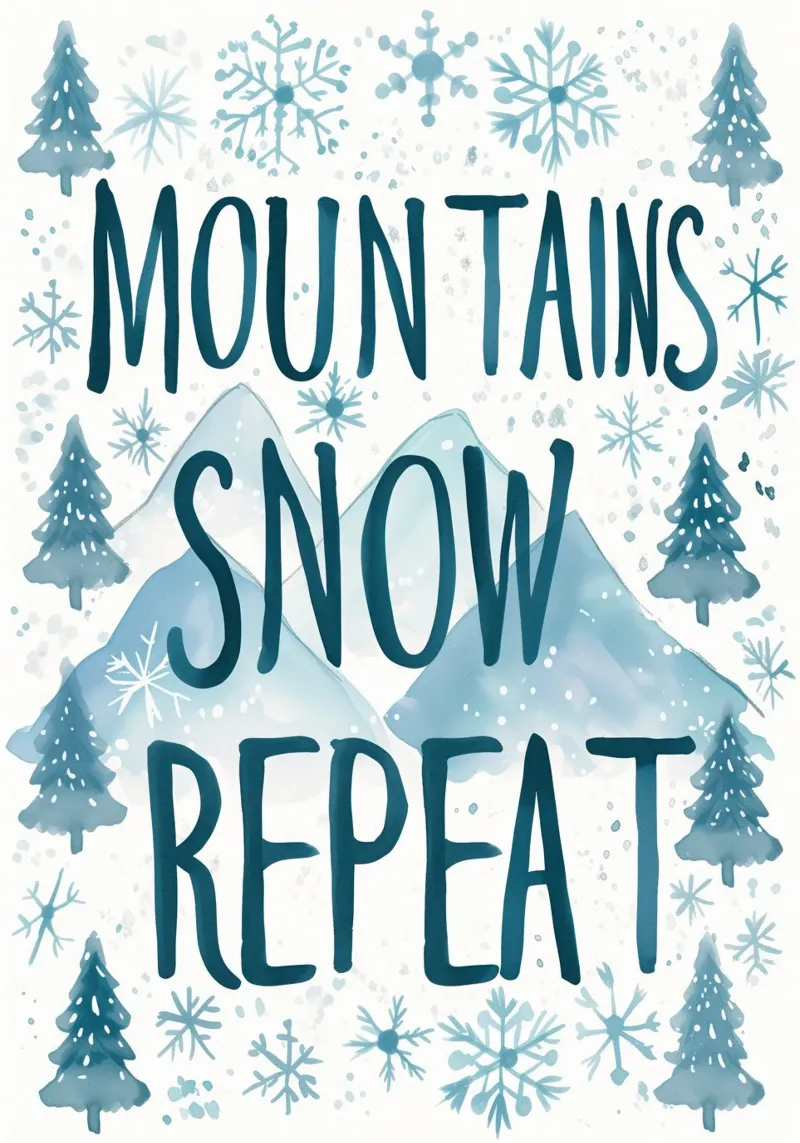 Mountains Snow Repeat No 1 carta hahnemühle da treechild