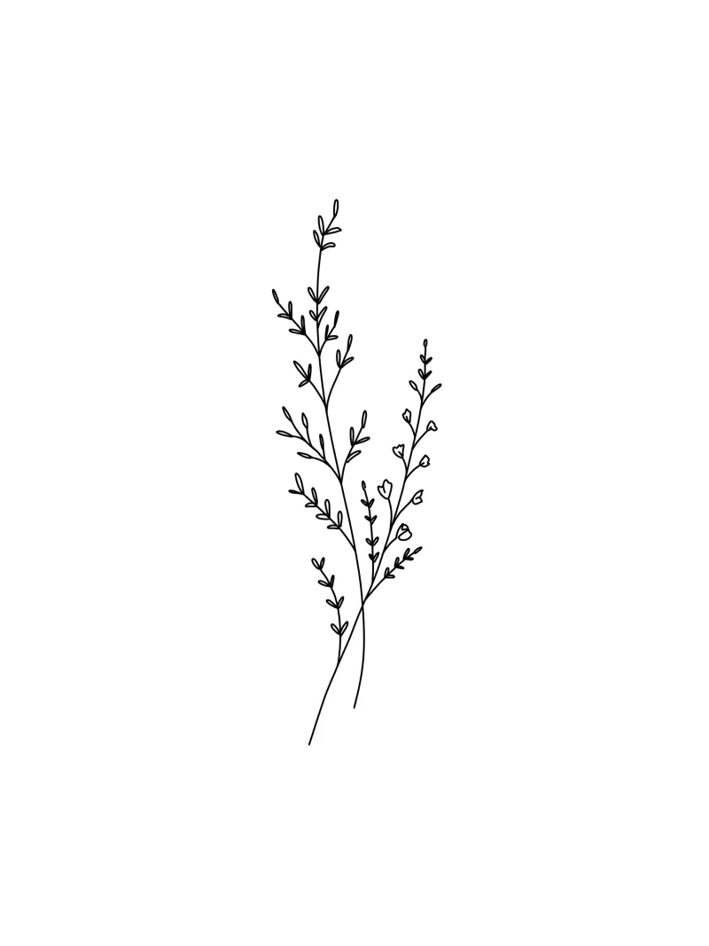 Minimalist Line Art Leaf pellicola backlit da anisillustration