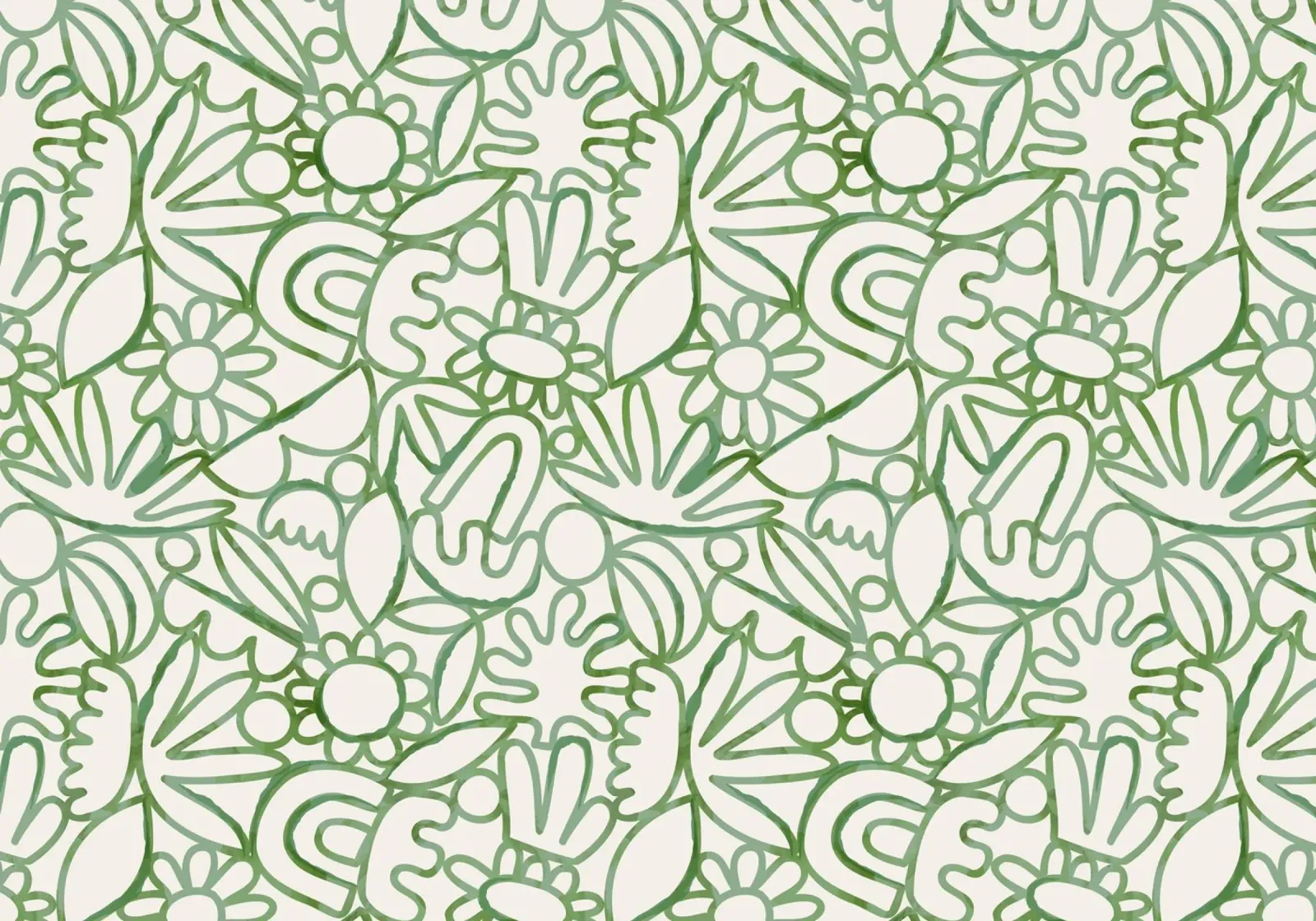 Dancing Shapes (Green) carta hahnemühle da treechild